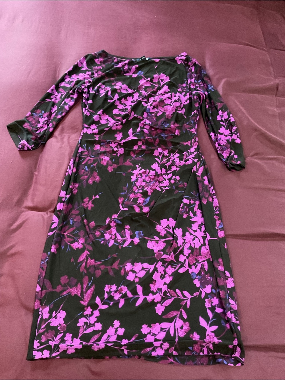 Gorgeous black and purple midi Chaps dress.